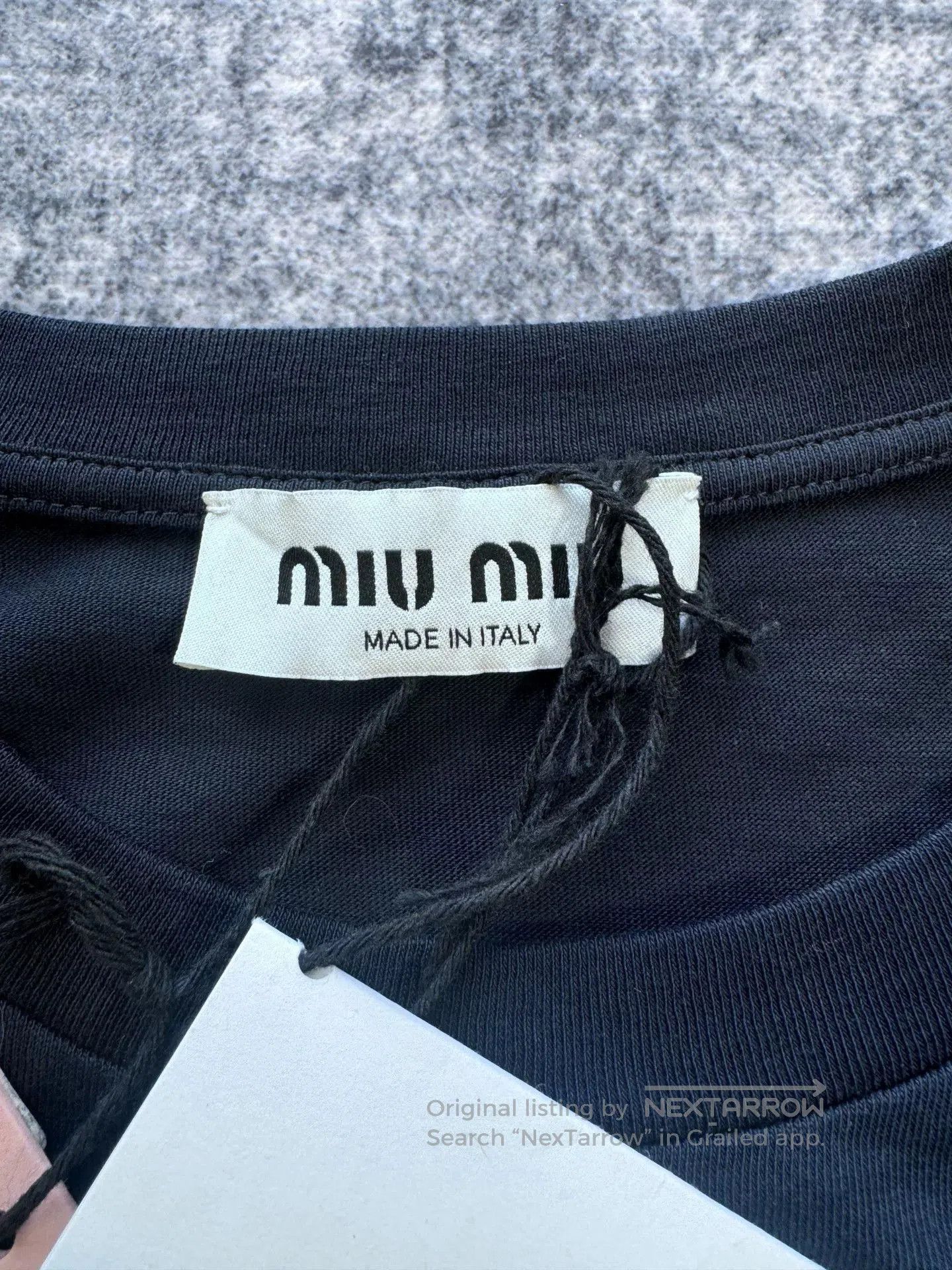 Miu Miu Miu Miu Navy Long Sleeve Logo Top. Size M / US 6-8 / IT 42-44 - 3 Thumbnail
