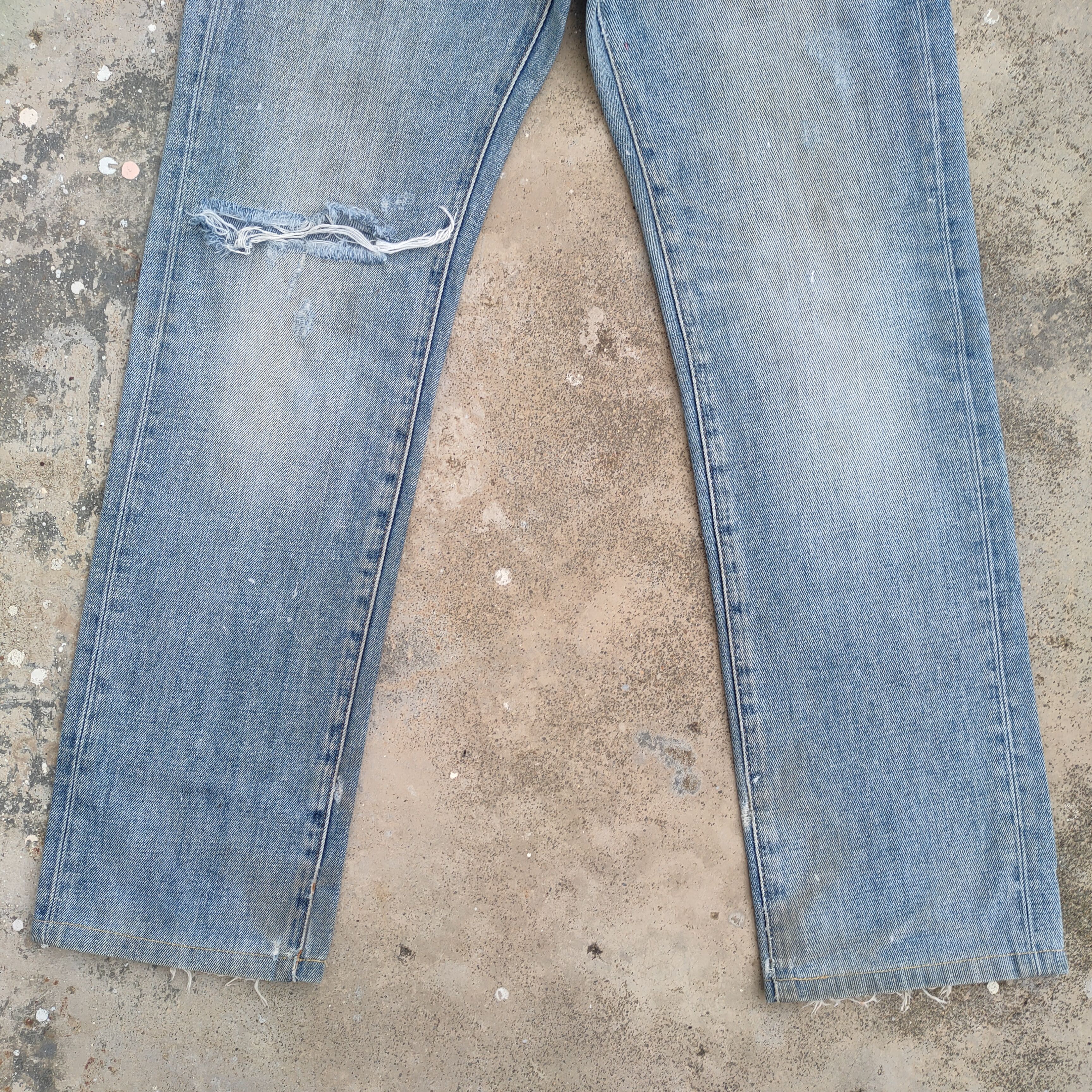 VINTAGE JAPANESE FADED DISTRESSED JEANS DENIM PANTS