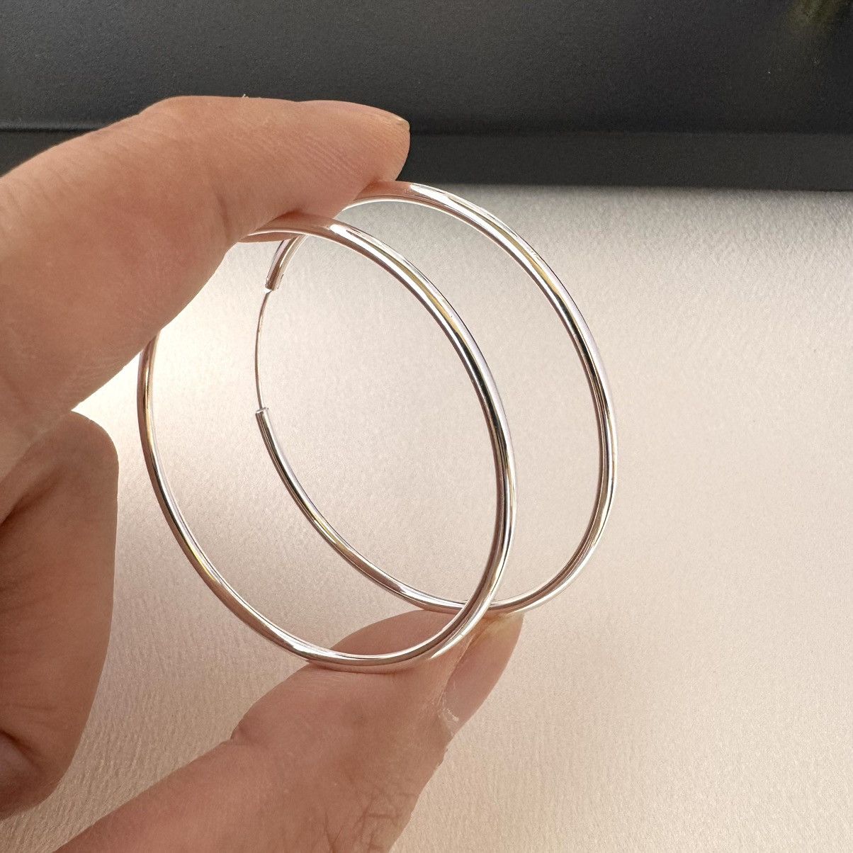 Other 50mm Silver Hoop Earrings for Women Size ONE SIZE - 6 Thumbnail