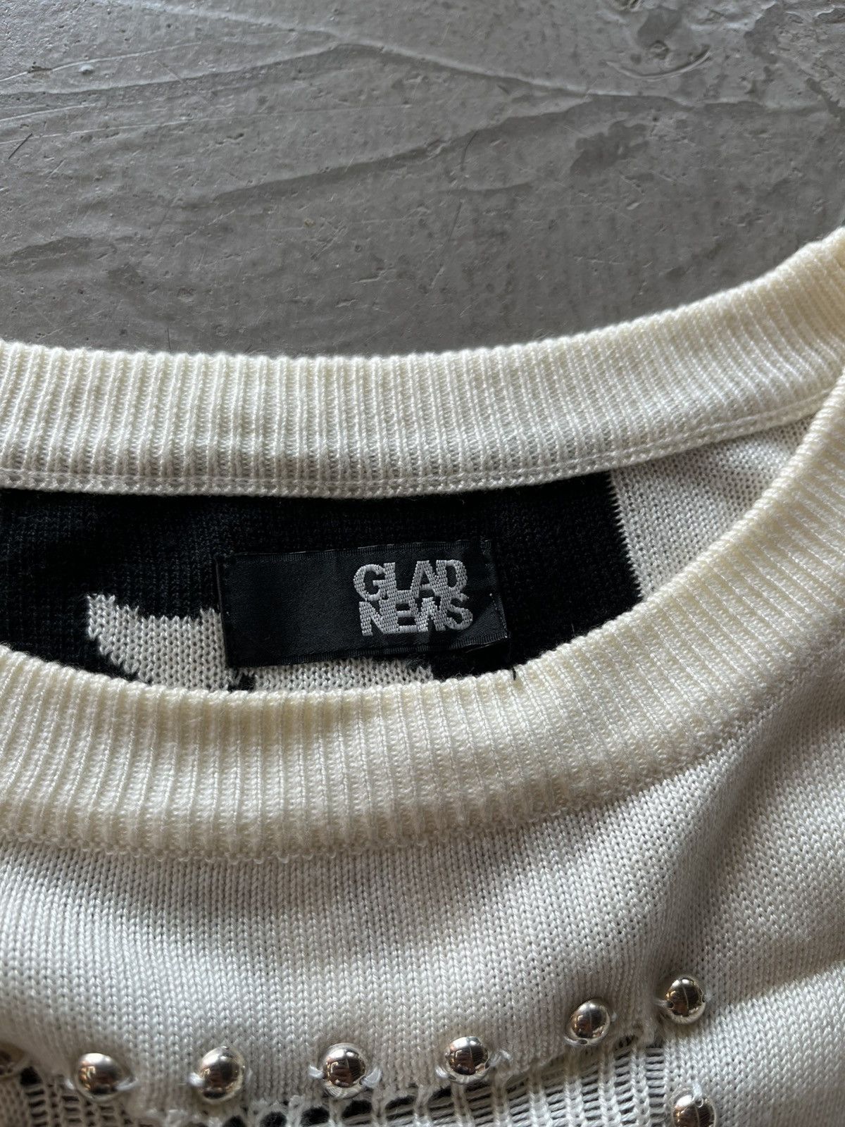 Y2K STUDDED CROSS KNITWEAR Chrome style
