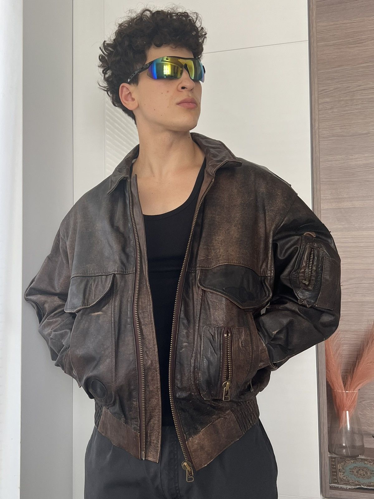Genuine Leather ‼️Vibtage 60s RRP:600$!Paris Dakar 100% Leather Jacket‼️ Size US L / EU 52-54 / 3 - 20 Thumbnail