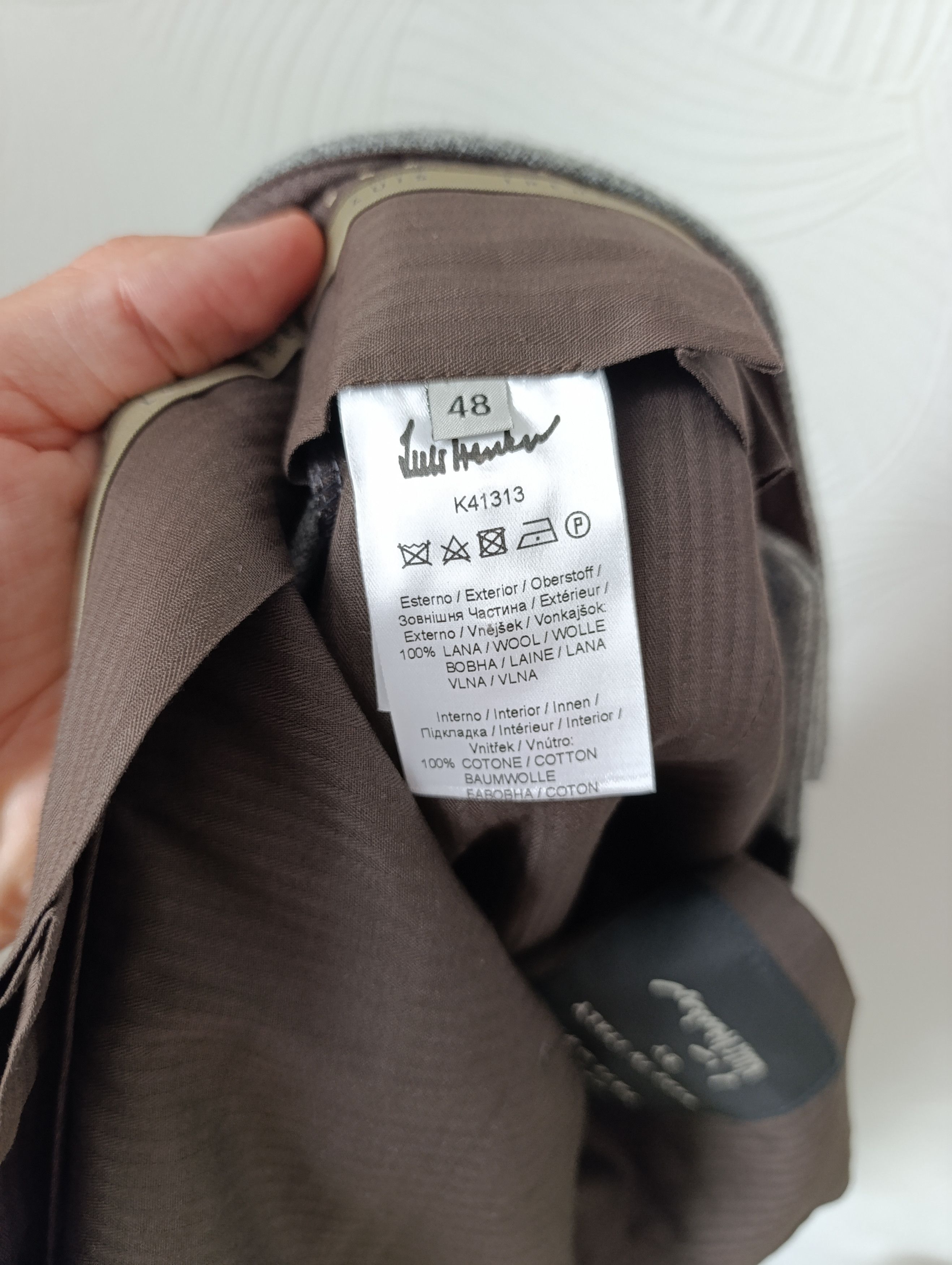 Designer LUIS TRENKER VIRGIN WOOL TROUSERS WITH PINSTRIPE LUBRUNEU Size US 32 / EU 48 - 18 Thumbnail