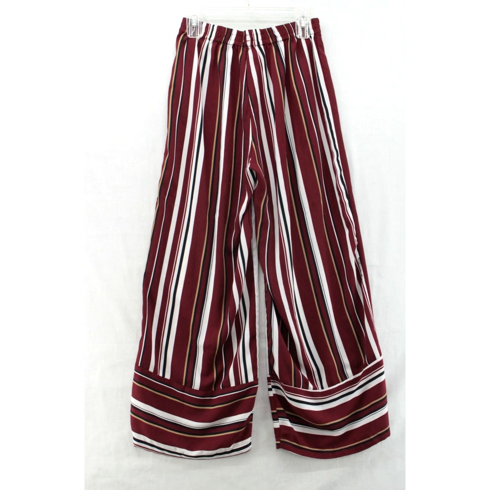 Vintage UMGEE Red Boho Palazzo Pants Wide Leg Drawstring Elastic Waist M Women's Medium Pants Size 32" / US 10 / IT 46 - 5 Thumbnail