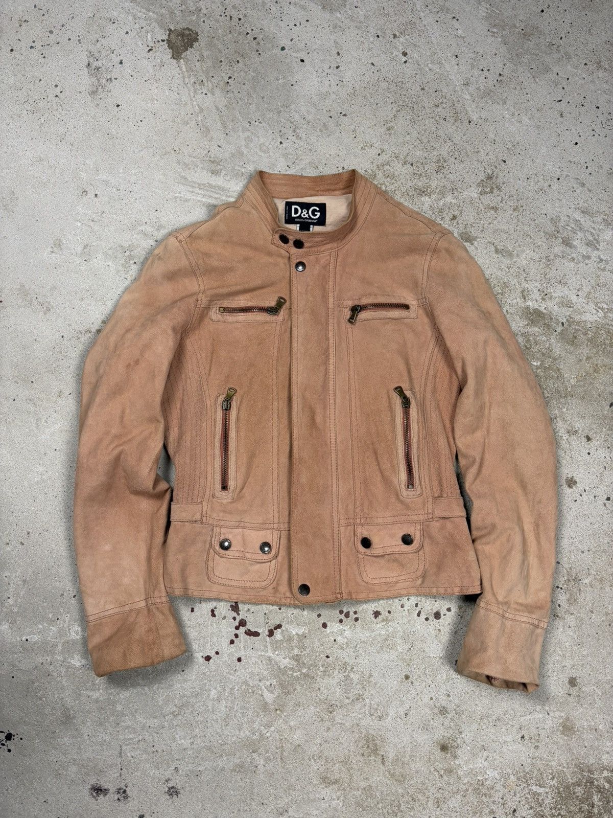 Dolce & Gabbana Vintage 2000s Dolce & Gabbana Suede Leather Utility Jacket Size M / US 6-8 / IT 42-44 - 1 Thumbnail