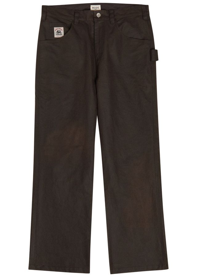 Bode o1mle0226 Waxed Cotton Knolly Brook Trousers in Brown Size US 38 / EU 54 - 1 Thumbnail
