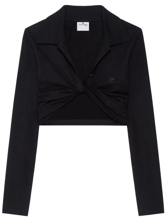 Courreges COURREGES Women Polo Shirts 225JPO048JS0193 9999 BLACK Size S / US 4 / IT 40 - 1 Thumbnail