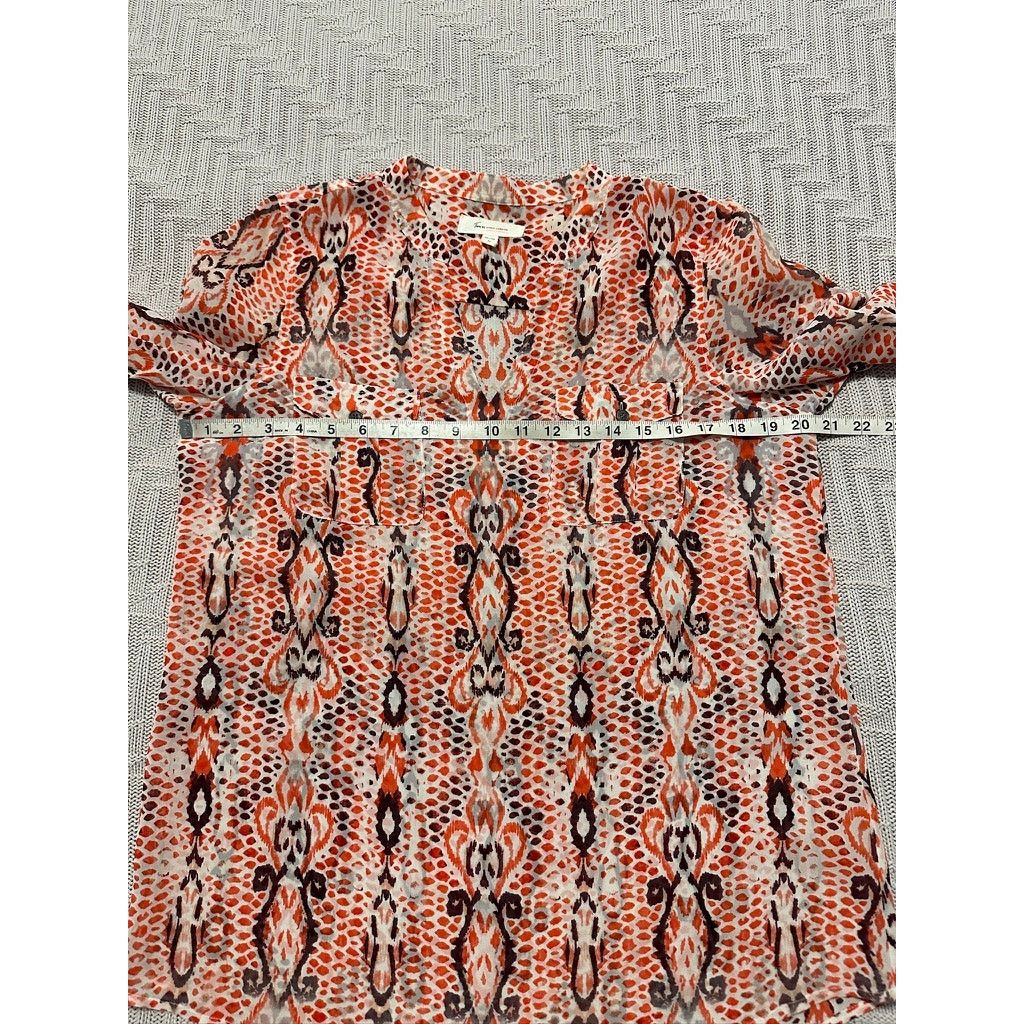 Vince Camuto Vince Camuto orange abstract sheer blouse size M Size M / US 6-8 / IT 42-44 - 5 Thumbnail