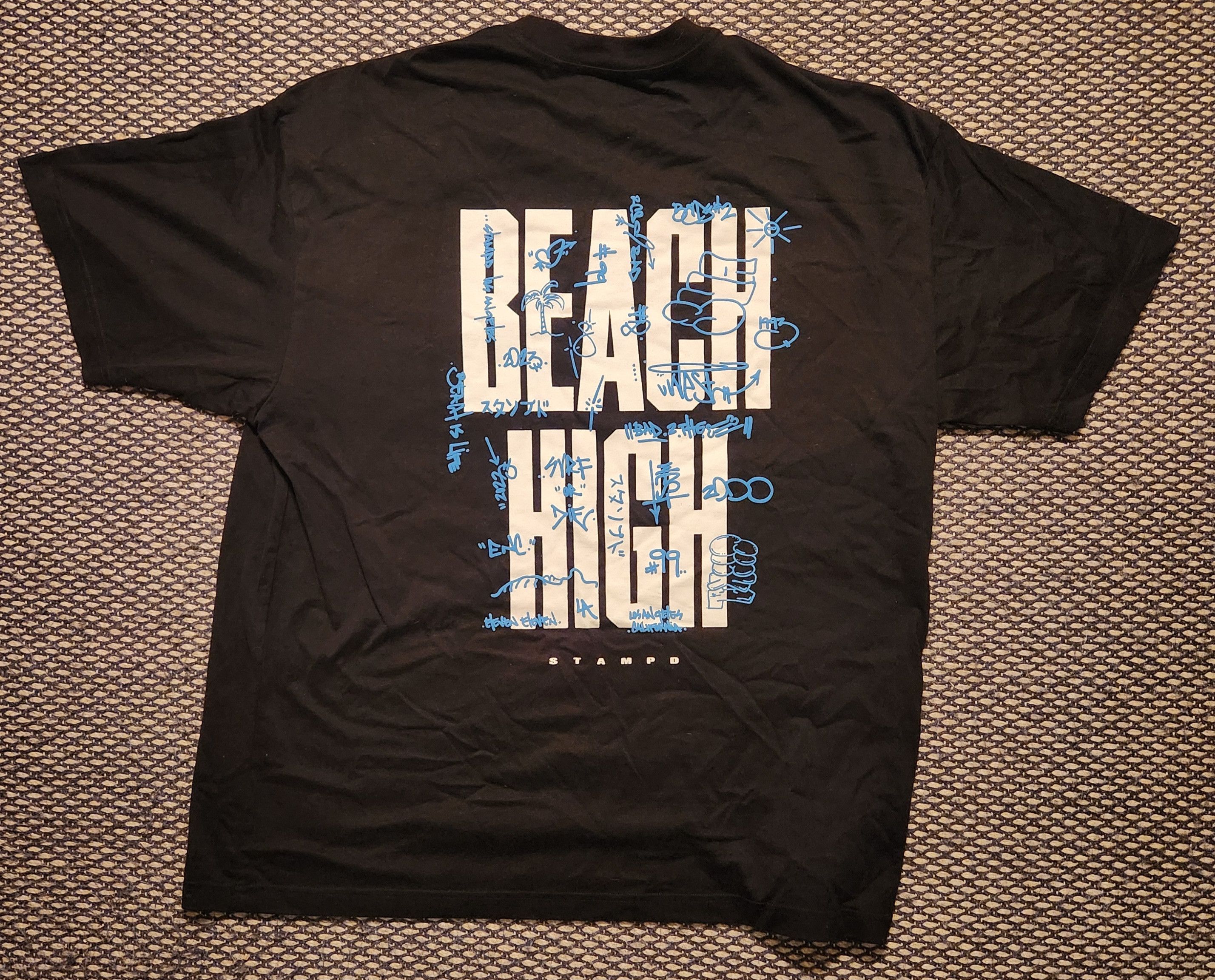 image of Stampd "beach High" Black Short Sleeve Tee Size: Xl, Men's