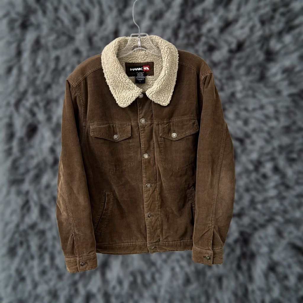Vintage VTG Tony Hawk Corduroy Trucker Jacket Mens L Brown Sherpa Lined Skater Size US L / EU 52-54 / 3 - 1 Thumbnail