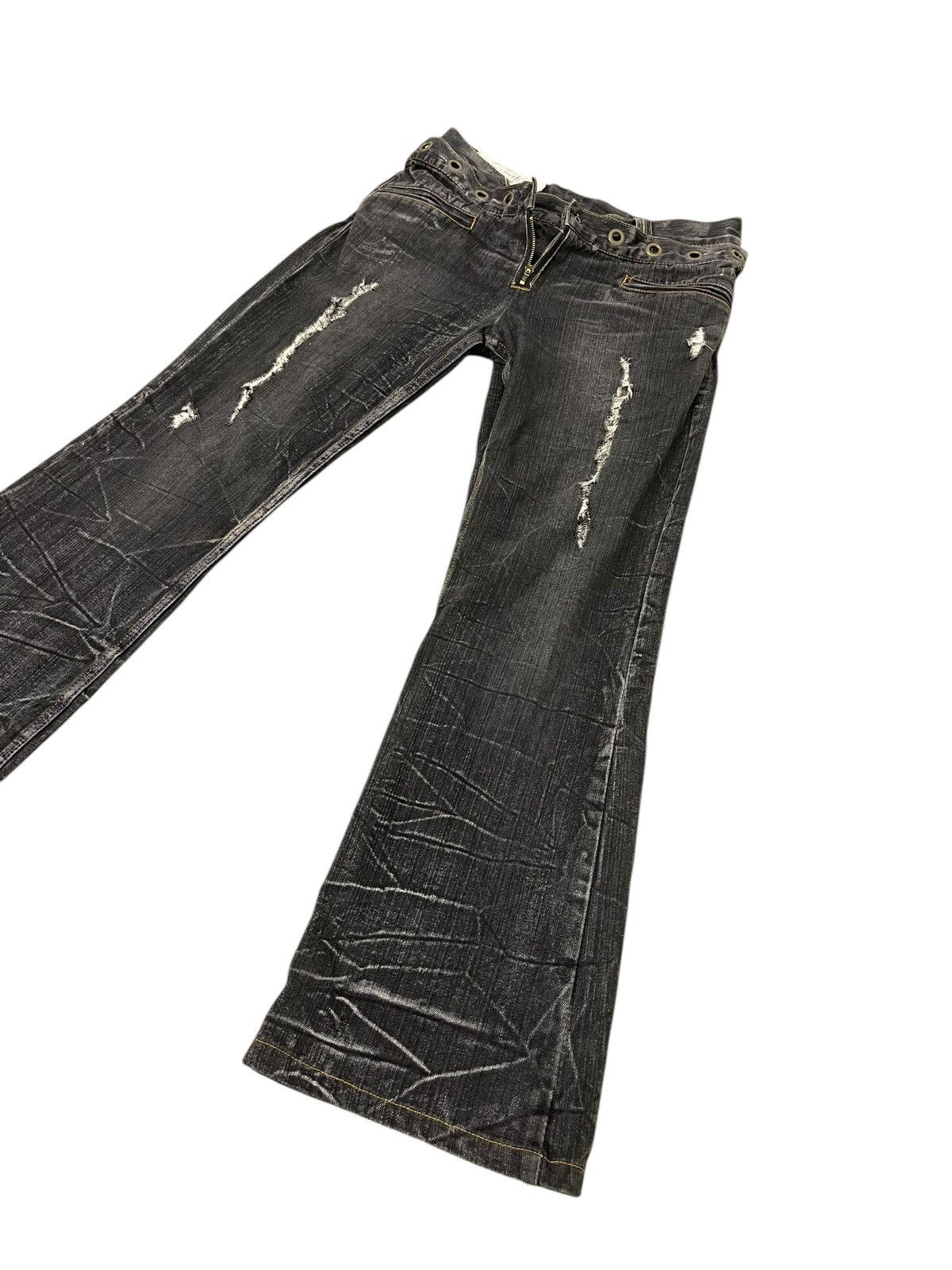 Japanese Brand Double Waist Flare Jeans Antful Distress Boot Cut 8🟦 Size US 31 - 3 Thumbnail