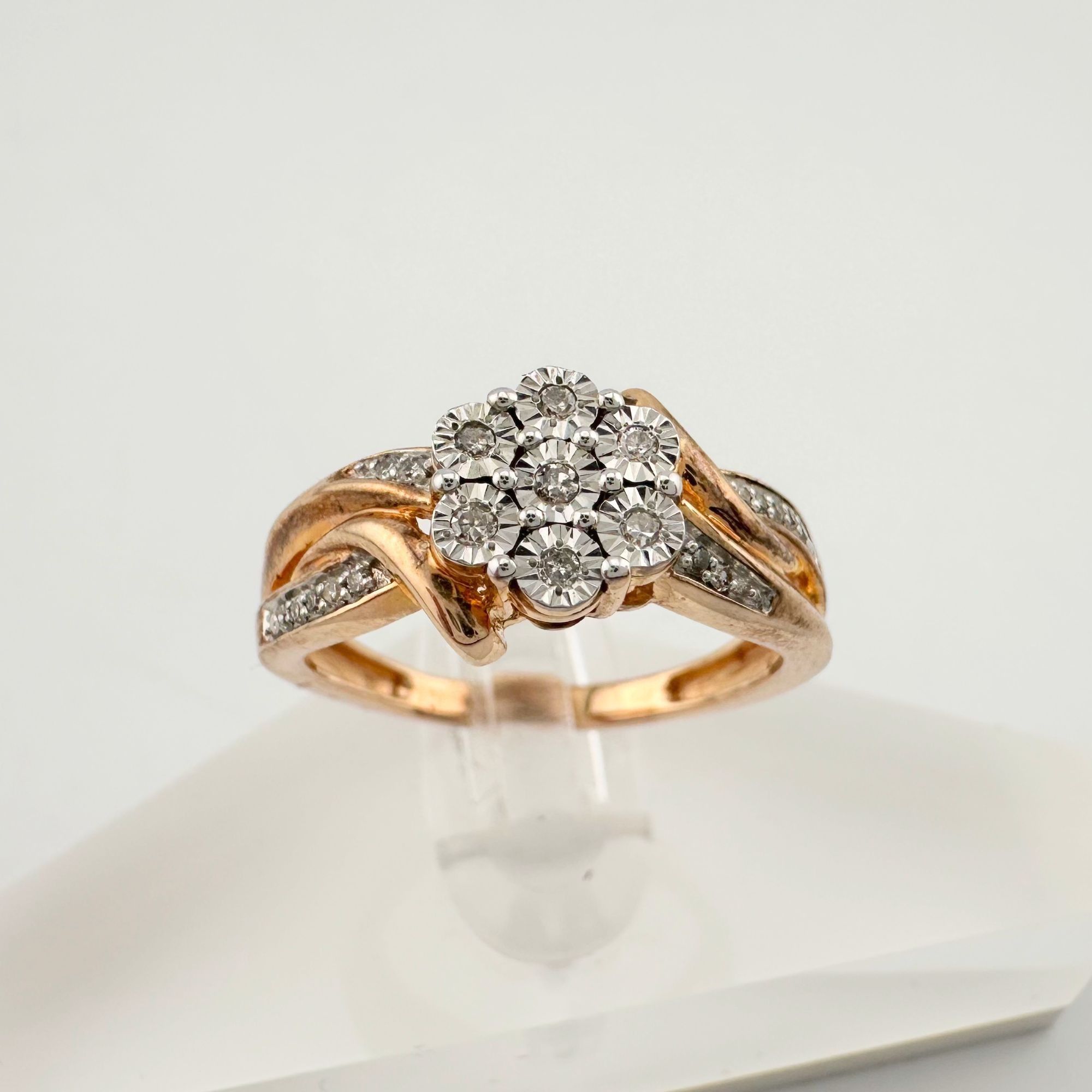 Other Two Tone Natural Diamond Sweetheart Ring Size 6.75 Size ONE SIZE - 1 Thumbnail