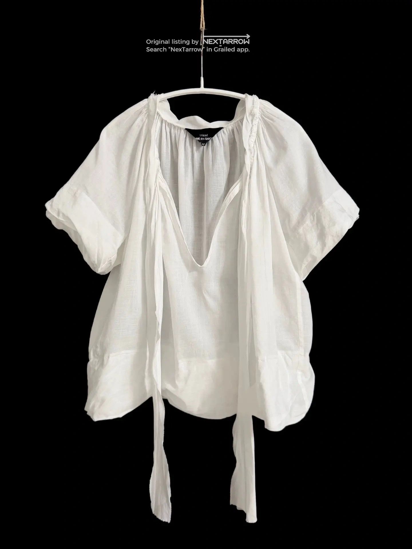 Comme Des Garçons Cloud Tie Shirt M in White, Women's — image 4 of 6