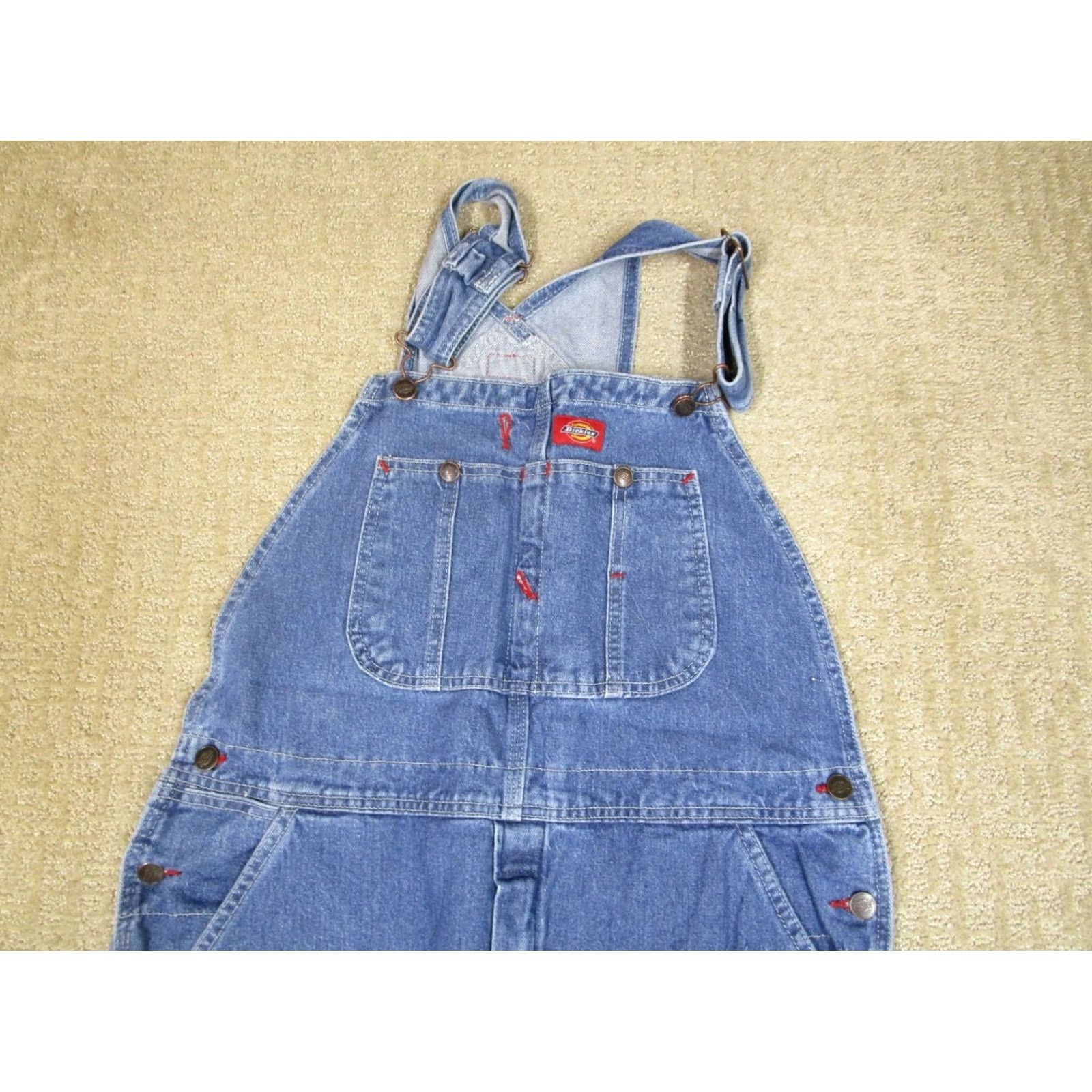 Dickies Dickies Overalls Mens 34x30 Blue Denim Bib Workwear Carpenter Utility Farmer Jeans Size US 34 / EU 50 - 2 Thumbnail