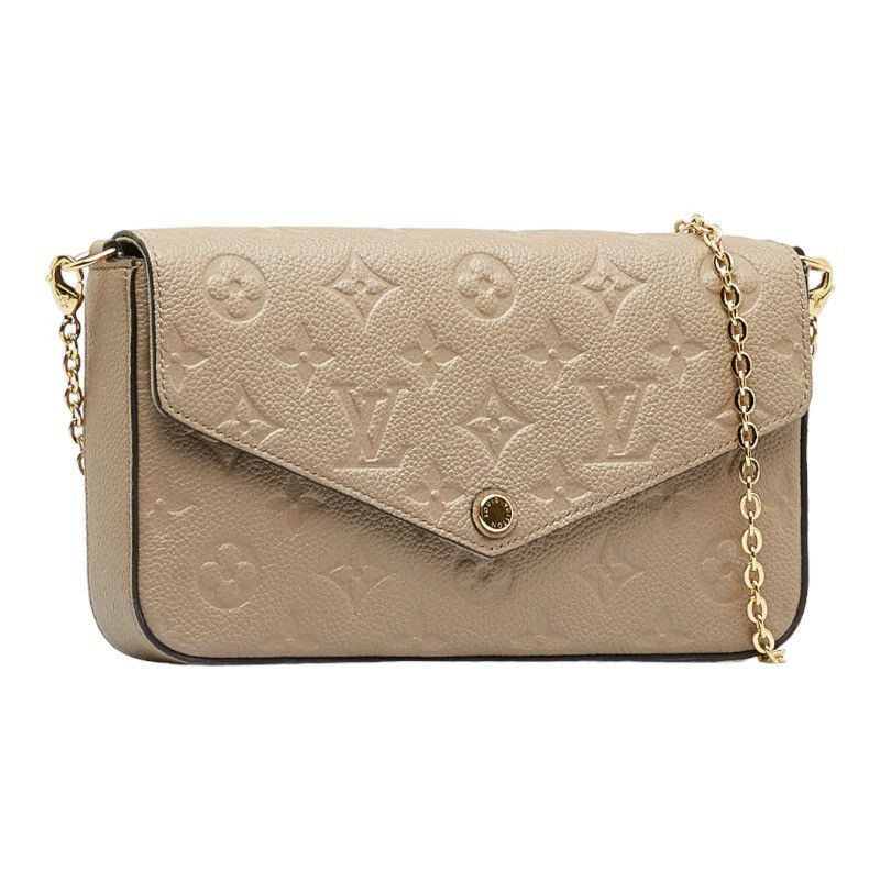 image of Louis Vuitton Empreinte Pochette Chain Crossbody Tourtrail Gray in Grey, Women's