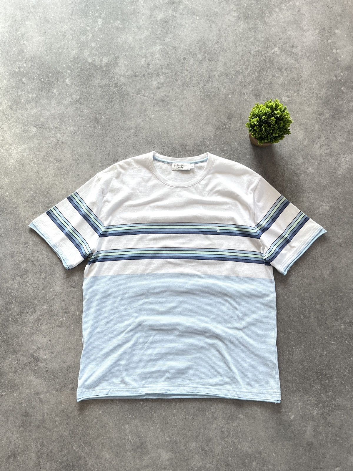 Yves Saint Laurent Vintage Yves Saint LAURENR Striped T-Shirt Archive 90s Size US L / EU 52-54 / 3 - 2 Thumbnail