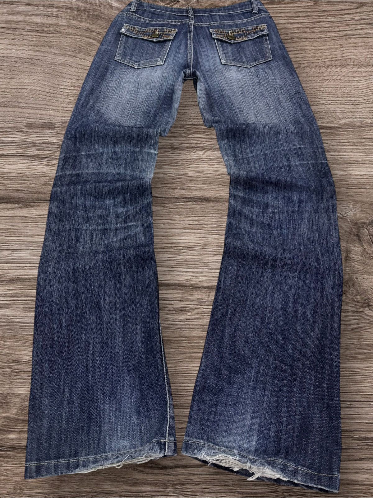 Japanese Brand Y2K Japan Lishen Lightning Fade Flare Jeans Size US 28 / EU 44 - 2 Thumbnail
