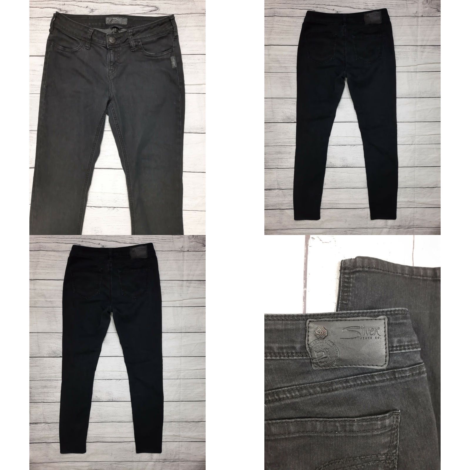 Vintage Silver SukI Jeggings Black Skinny Jeans 28x29 Stretch Denim Low Rise Womens Jeans Size 28" / US 6 / IT 42 - 8 Thumbnail