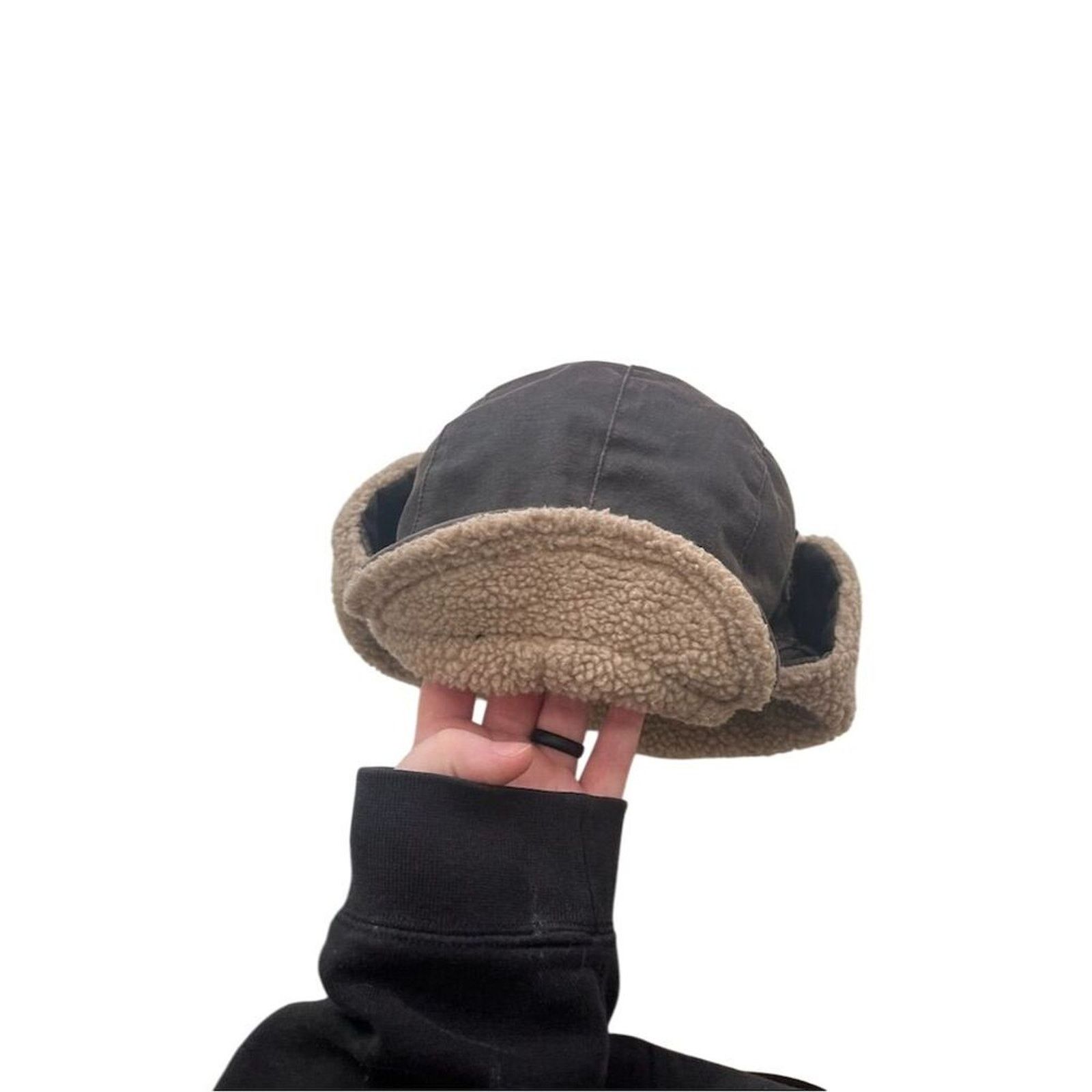 Vintage DPC Unisex Distressed Sherpa Trapper Hat Brown One Size Size ONE SIZE - 5 Thumbnail