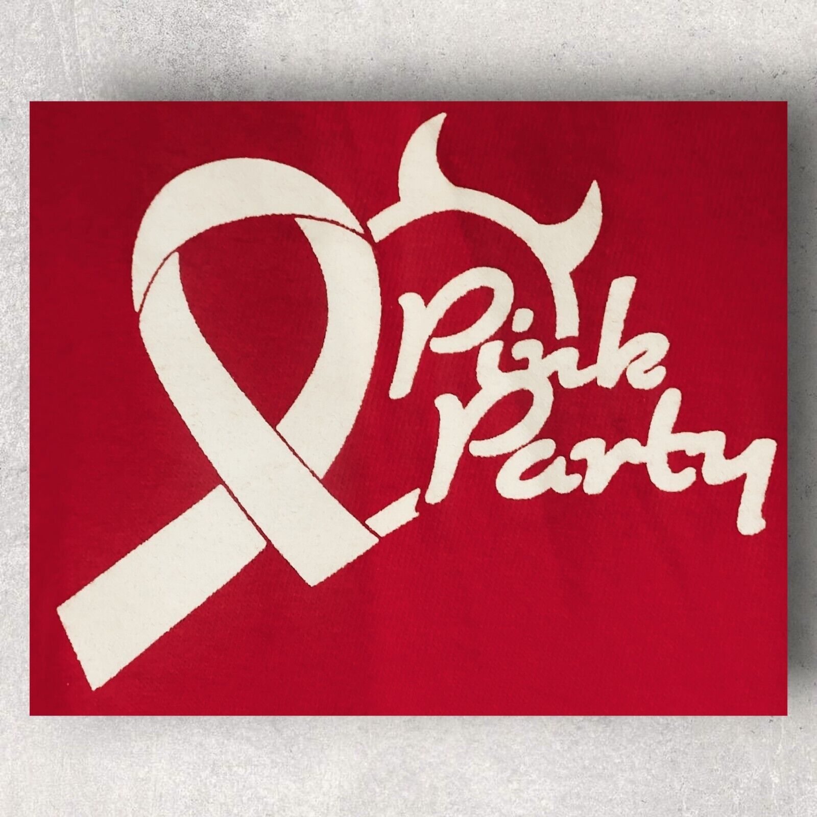 Gildan Men's Red 'Pink Party' Breast Cancer Awareness T-Shirt | Size US XL / EU 56 / 4 - 3 Thumbnail