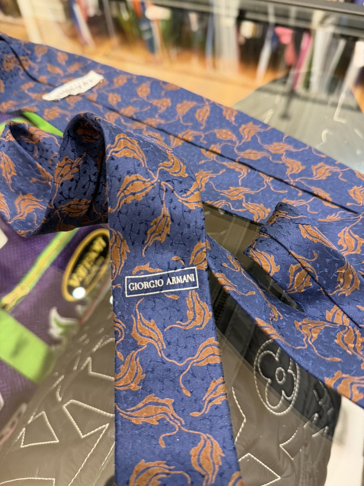 Giorgio Armani Giorgio Armani Cravatte Floral Tie - Blue/Brown Size ONE SIZE - 5 Thumbnail