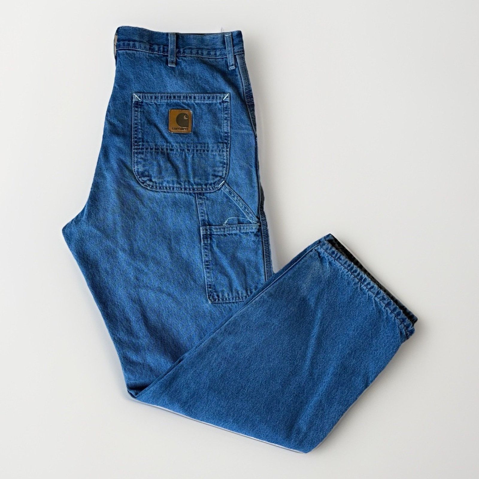Carhartt × Vintage Carhartt Carpenter Pants 36 Blue Flannel Lined Heavy Denim Size US 36 / EU 52 - 1 Thumbnail
