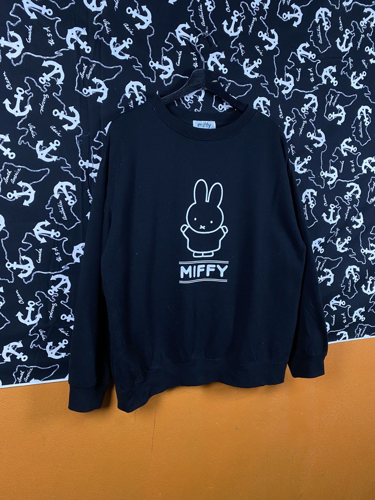 Anime Miffy Black Crewneck Cute Character Pullover Size US L / EU 52-54 / 3 - 5 Thumbnail