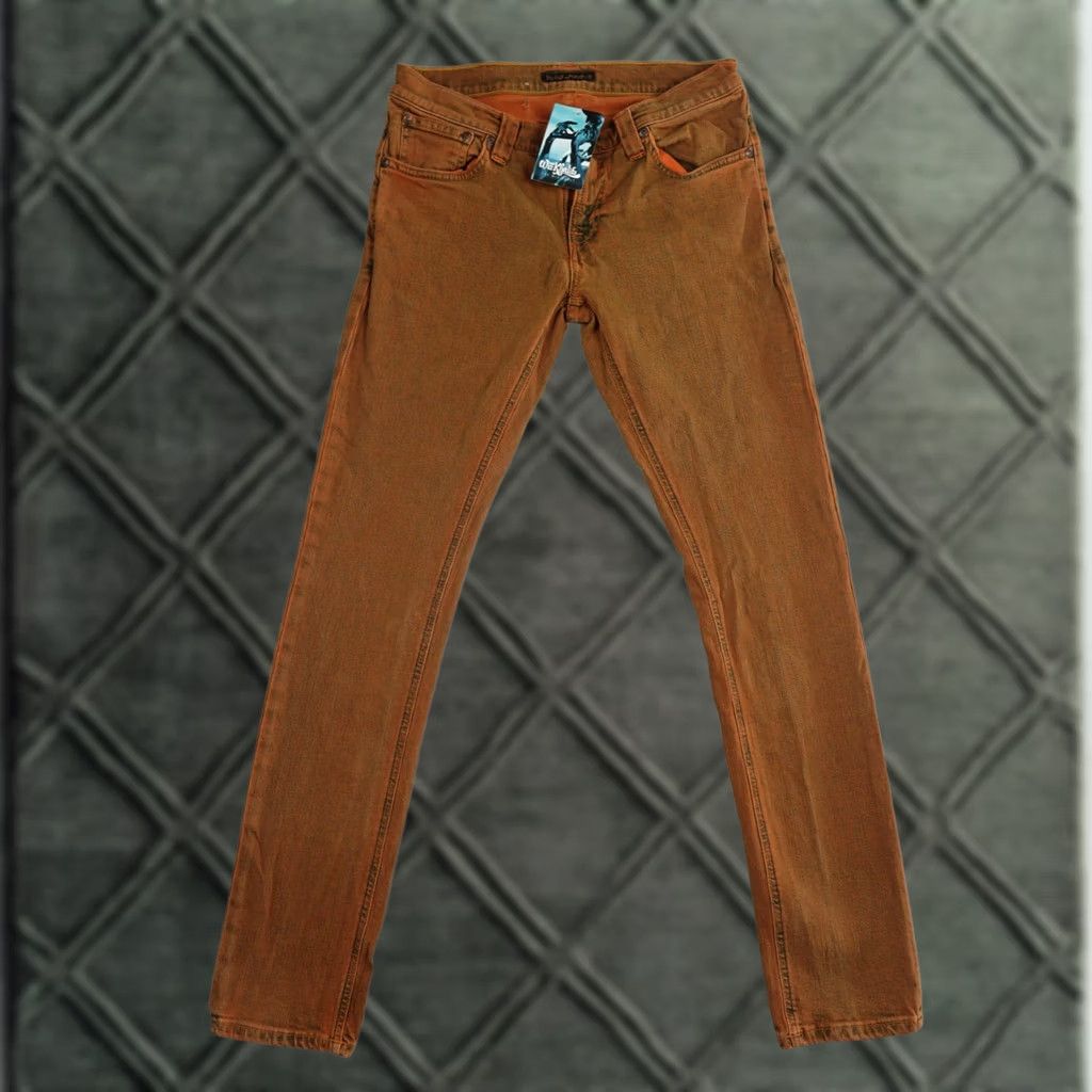 Nudie Jeans Nudie Jeans Co Jeans 30 (30X32) Orange Slim 5-Pocket Logo Mens Boys Ladies Womens Size US 30 / EU 46 - 1 Thumbnail