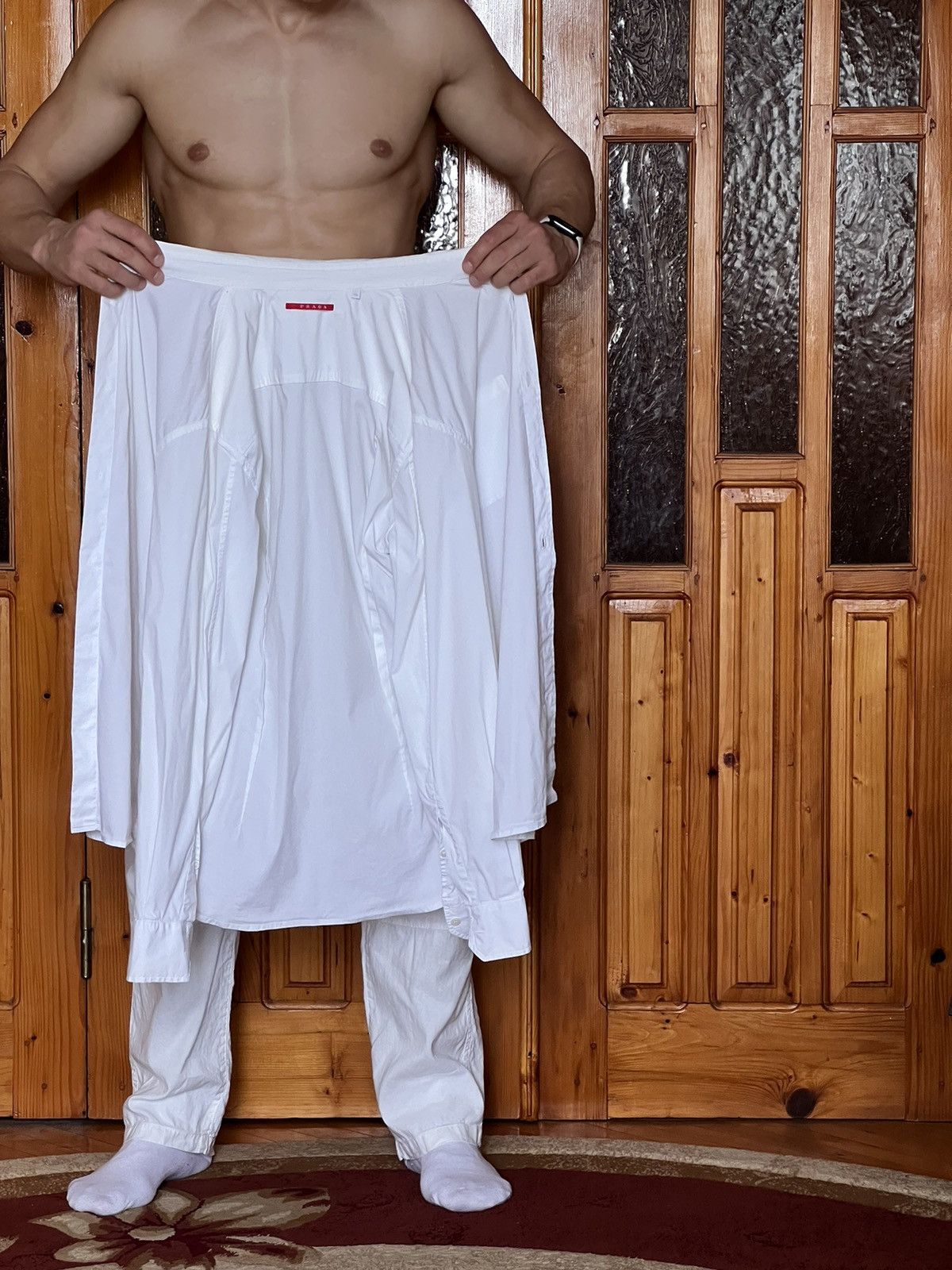Prada × Tom Ford Prada luxury shirt button down chest pocket white tab logo Size US M / EU 48-50 / 2 - 22 Thumbnail
