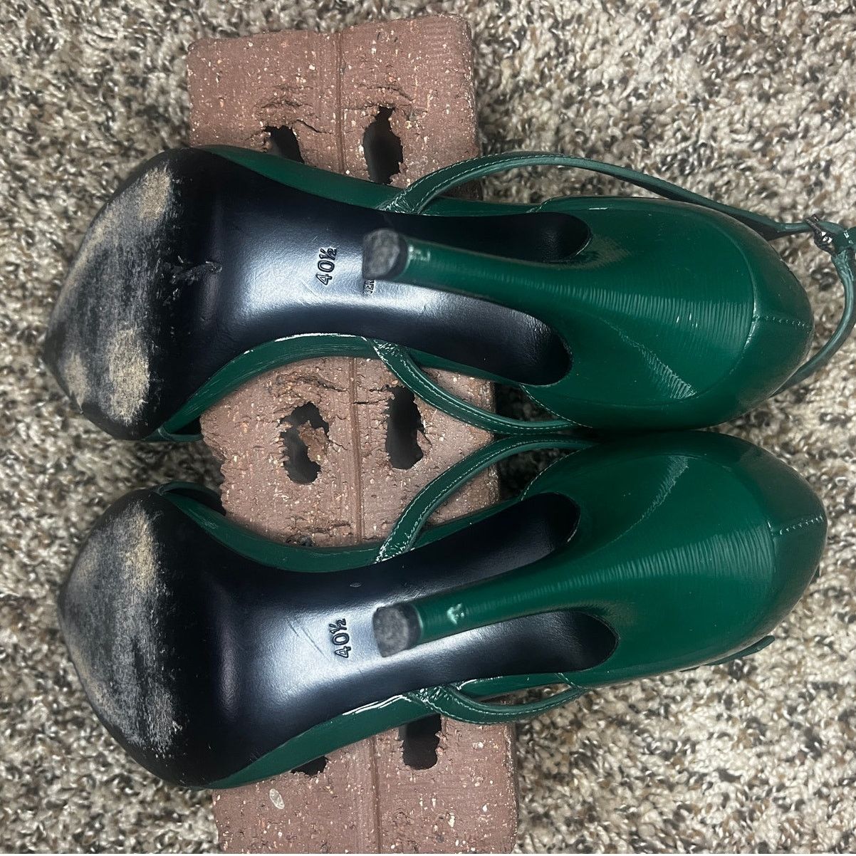 Alexander Wang Alexander Wang Emma Patent Ankle Strap Pump Green 40.5 Size US 9.5 / IT 39.5 - 10 Thumbnail