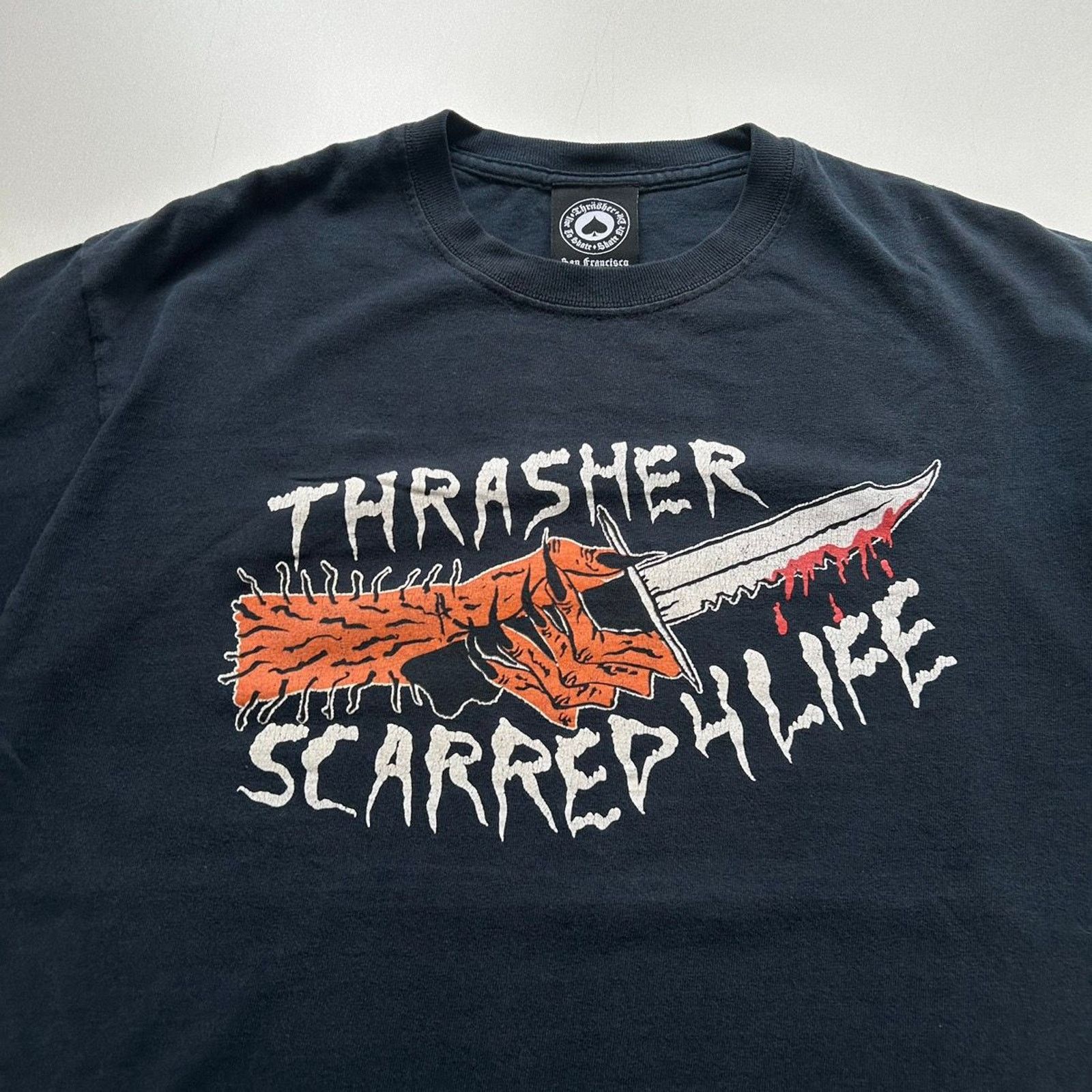 Thrasher Vintage 2000s Thrasher Magazine Scarred 4 Life Graphic Shirt Size US M / EU 48-50 / 2 - 2 Thumbnail
