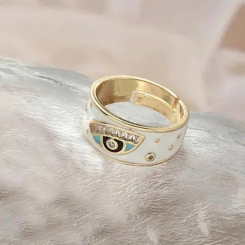 Japanese Brand × Jewelry × Vintage Creative Handmade Charming Enamel Heart Ring Eye y2k Size ONE SIZE - 4 Thumbnail