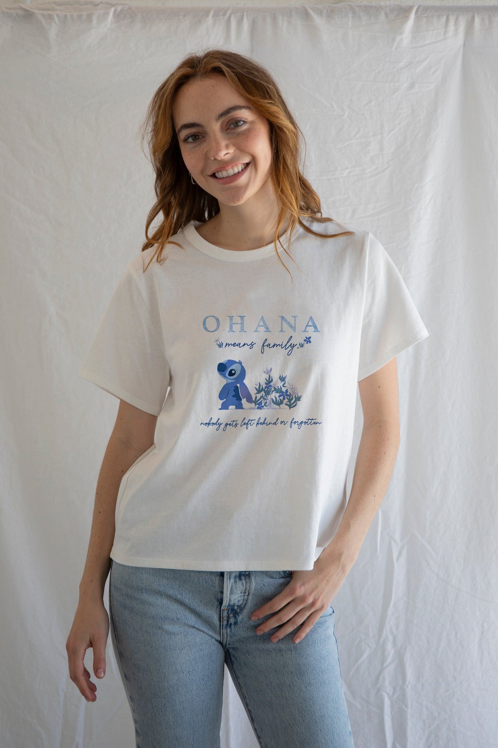 Designer × Vintage Ohana Stitch T-Shirt – Girls' Ohana Tee Size L / US 10 / IT 46 - 1 Thumbnail