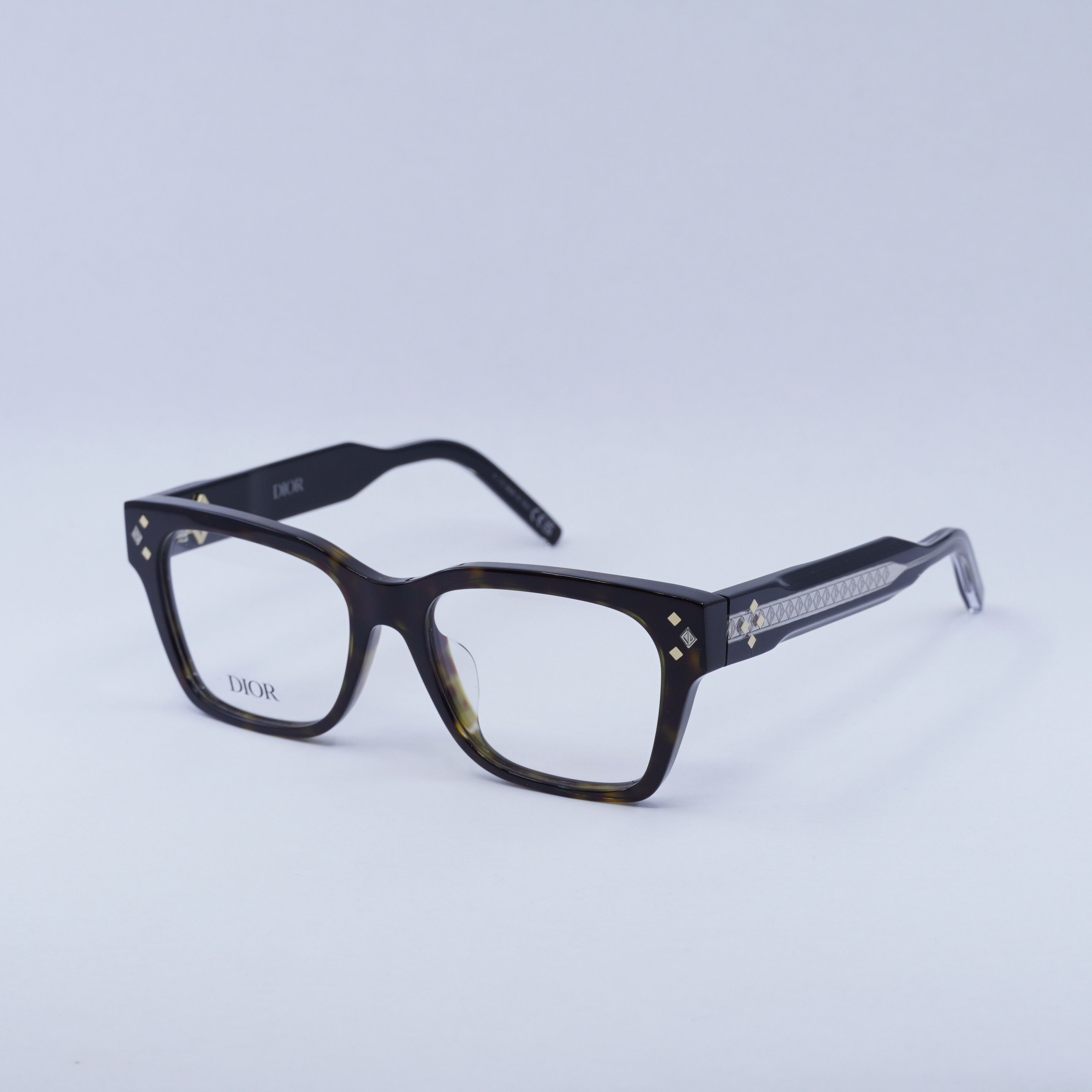 Dior Dior CD DIAMONDO S1F 2000 Eyeglasses Havana 55mm Square Size ONE SIZE - 8 Thumbnail