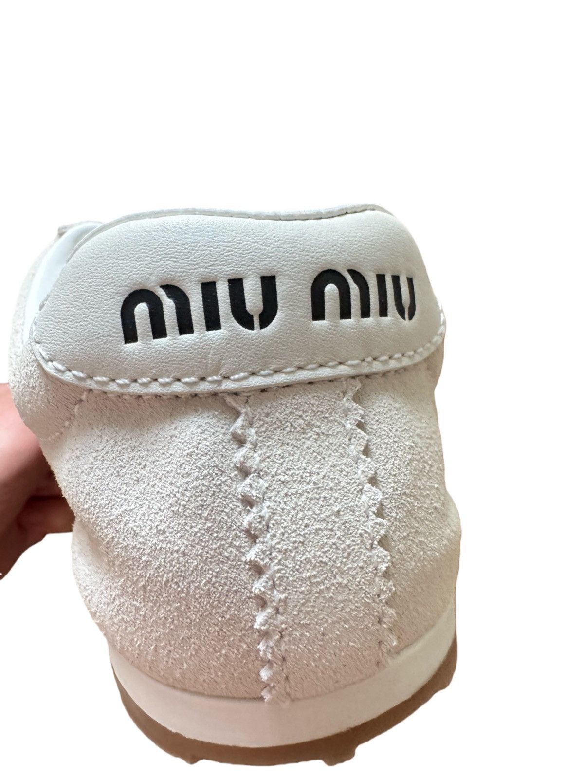 Miu Miu Miu Miu plume suede white sneakers Size US 8 / IT 38 - 7 Thumbnail