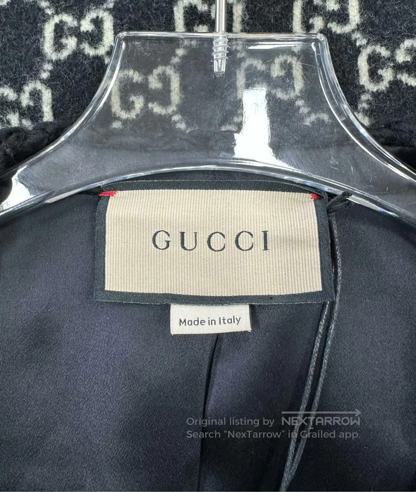 Gucci Guicci Black Monogram Full Print Wool Knit Cardigan| Size US L / EU 52-54 / 3 - 3 Thumbnail