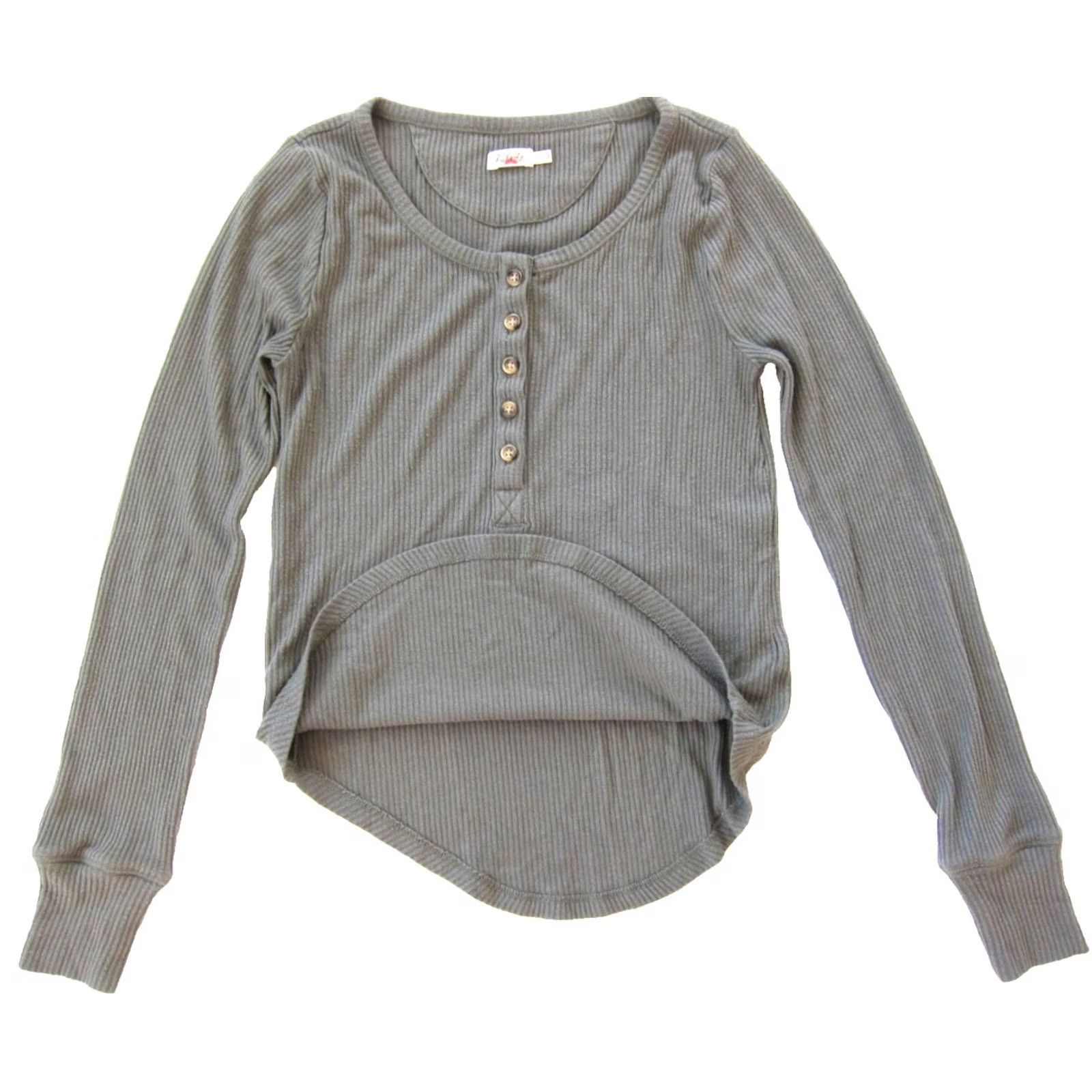 Faherty Faherty Shirt Small Green Ribbed Rayon Stretch Scoop Neck Long Sleeve Top Blouse Womens Size S / US 4 / IT 40 - 4 Thumbnail