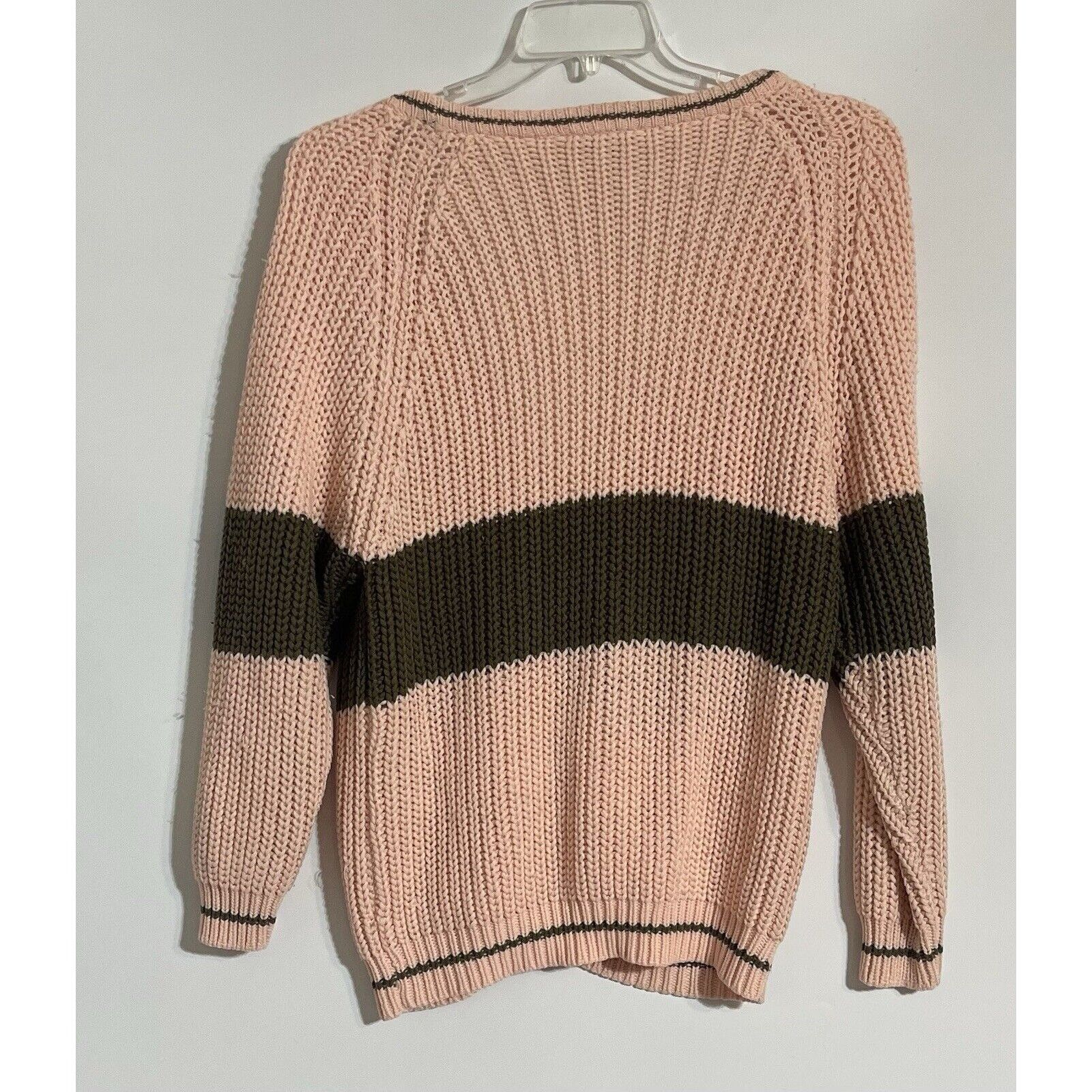 Other Deb Chunky Knit Cardigan Sweater M Peach Preppy Vintage 80s Size M / US 6-8 / IT 42-44 - 2 Thumbnail
