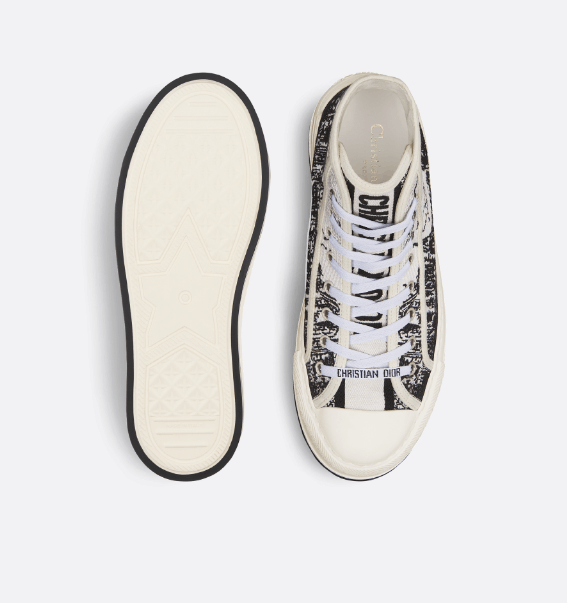 Dior o1w1db10625 High-Top Platform Sneakers in White/Black Size US 7 / IT 37 - 4 Thumbnail