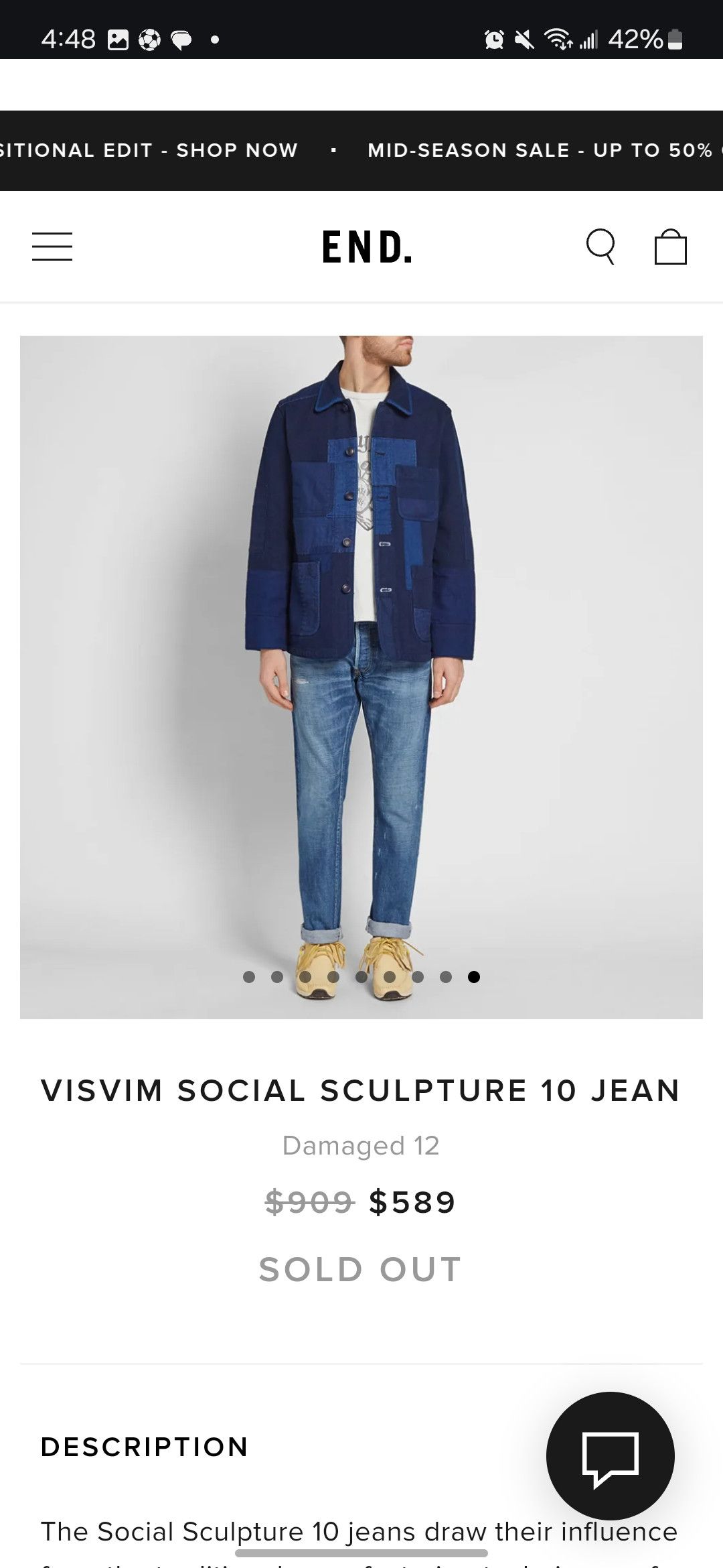 Visvim Visvim Social Sculpture 10 Jean Damaged 12 *New* | Grailed