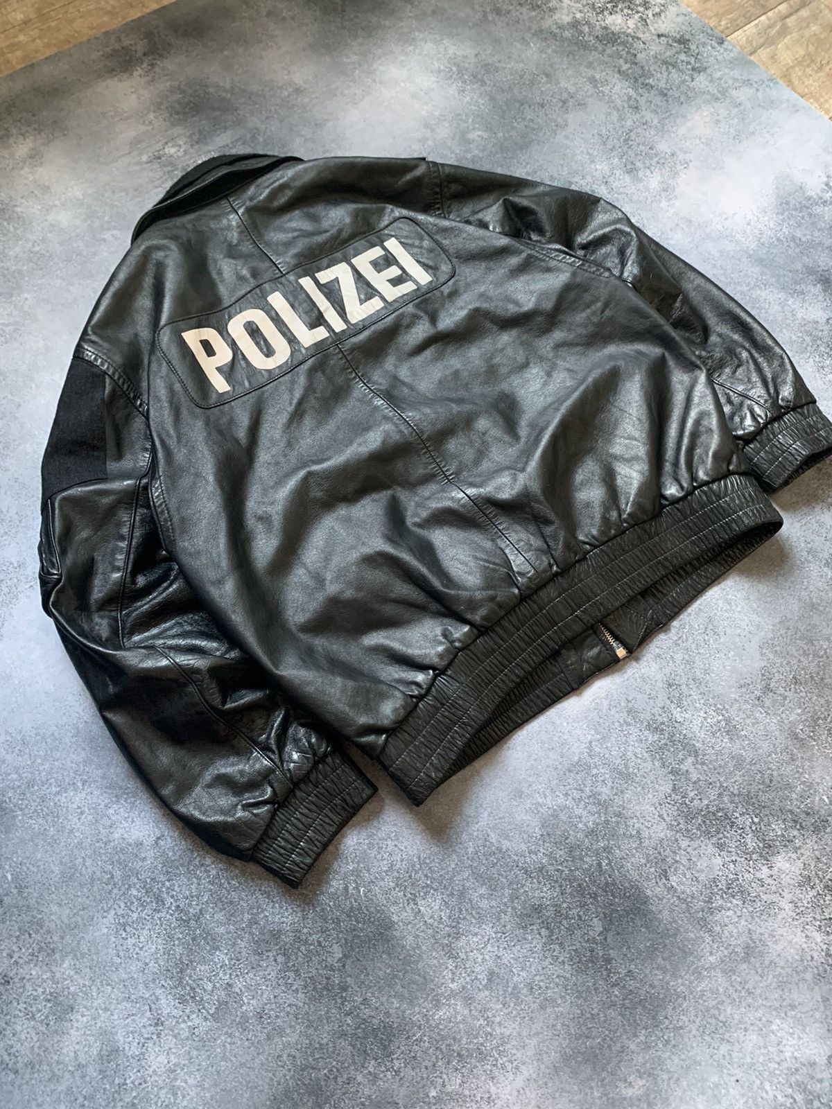 Hysteric Glamour Polizei Vintage OG German Leather Boxy Black Zip Jacket Rare Size US L / EU 52-54 / 3 - 21 Thumbnail