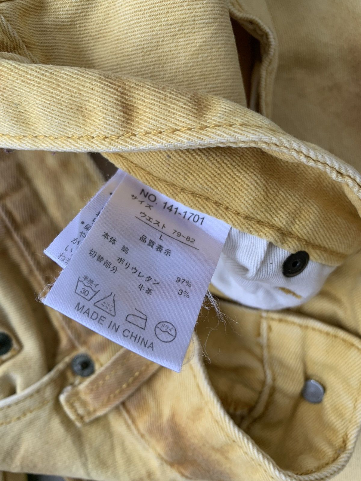 Beauty Beast 2000s - In The Attic Splater Gold Pants Size US 33 - 5 Thumbnail