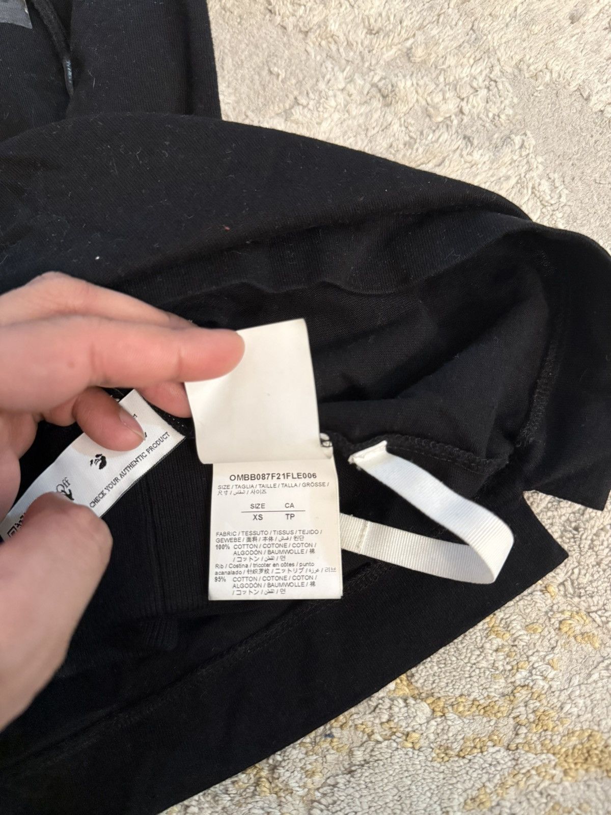 Off-White Offwhite black tshirt hoodie Size US XS / EU 42 / 0 - 4 Thumbnail