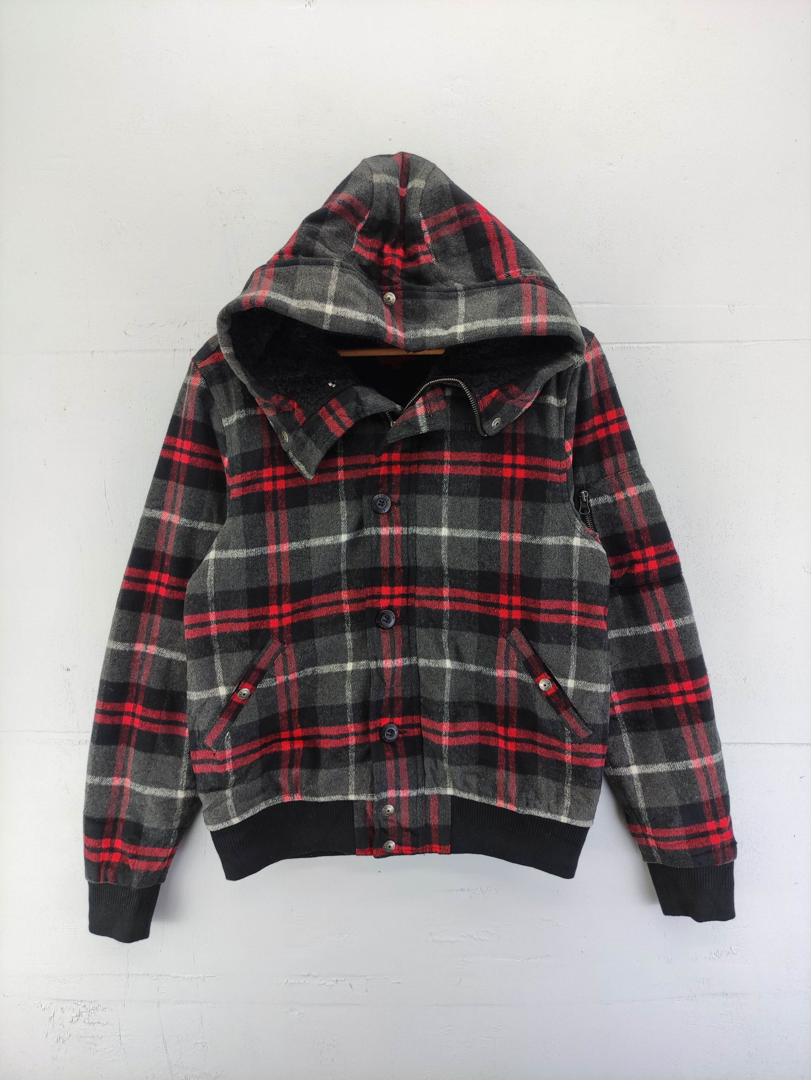Edwin Edwin Bomber Jacket Style Wool Hoodie Lined Fleece Zipper Size US M / EU 48-50 / 2 - 1 Thumbnail