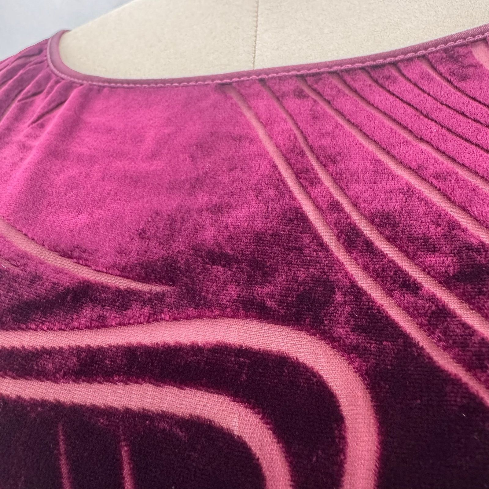 Marina Rinaldi Marina Rinaldi Festival Silk Blend Tunic Blouse Red Velvet Size 4XL / US 24-26 - 6 Thumbnail