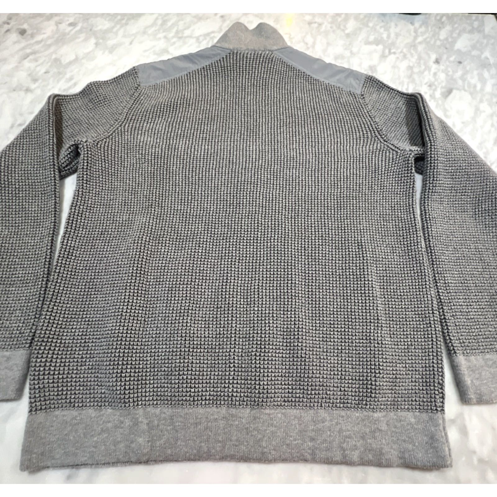 Calvin Klein VINTAGE Calvin Klein Sweater Men L Ribbed Knit Cotton Mock Neck Full Zip Jacket Gray Size US L / EU 52-54 / 3 - 5 Thumbnail