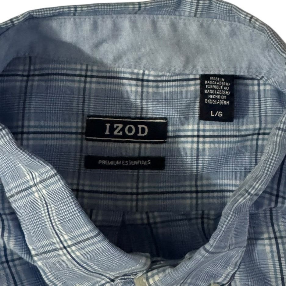 Izod IZOD Blue White Plaid Dress Shirt Lightweight Large Comfort Size US L / EU 52-54 / 3 - 2 Thumbnail