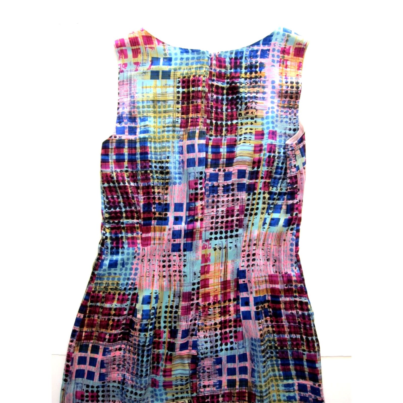 Pinko Mercy Jones 100% Rayon Pink Blue Plaid Sleeveless Sheath Tank Dress Small Size S / US 4 / IT 40 - 6 Thumbnail