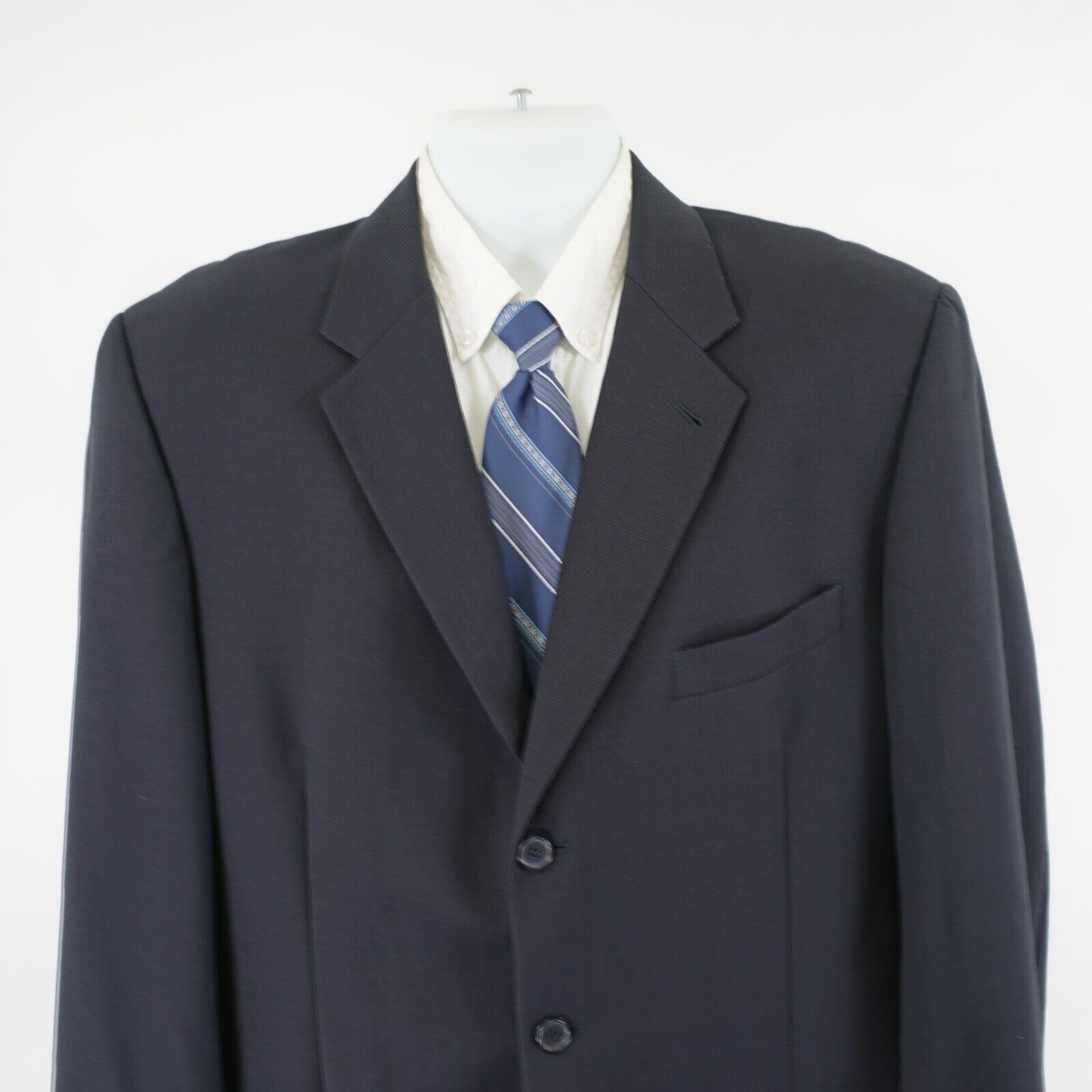 Joseph Abboud DAMAGED Joseph Abboud Thick Textured Wool Blue Suit Jacket 4 Size 42L - 1 Thumbnail