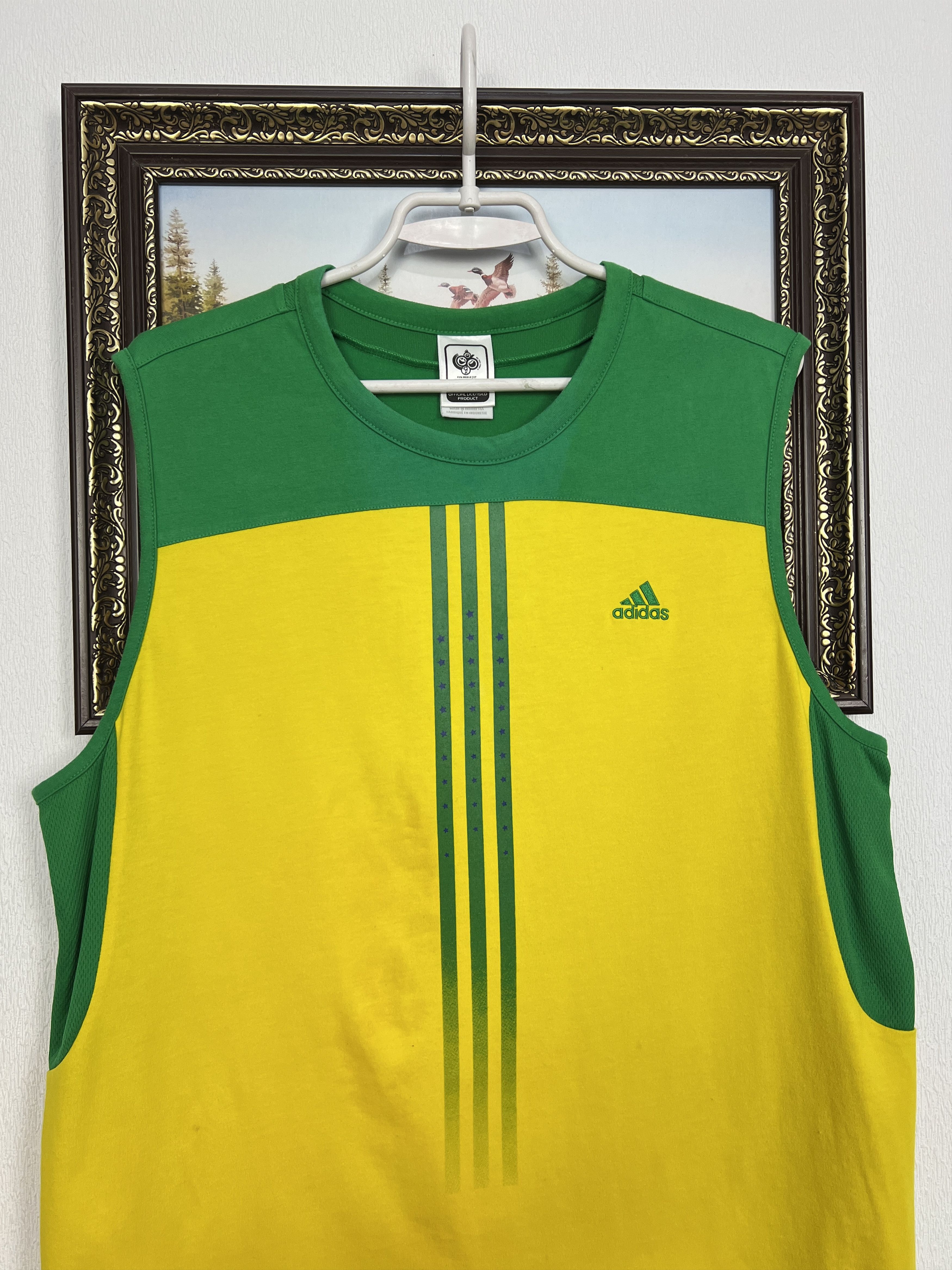 Adidas Brazil Football Train Vest Shirt Soccer World Cup Jersey Size US L / EU 52-54 / 3 - 2 Thumbnail