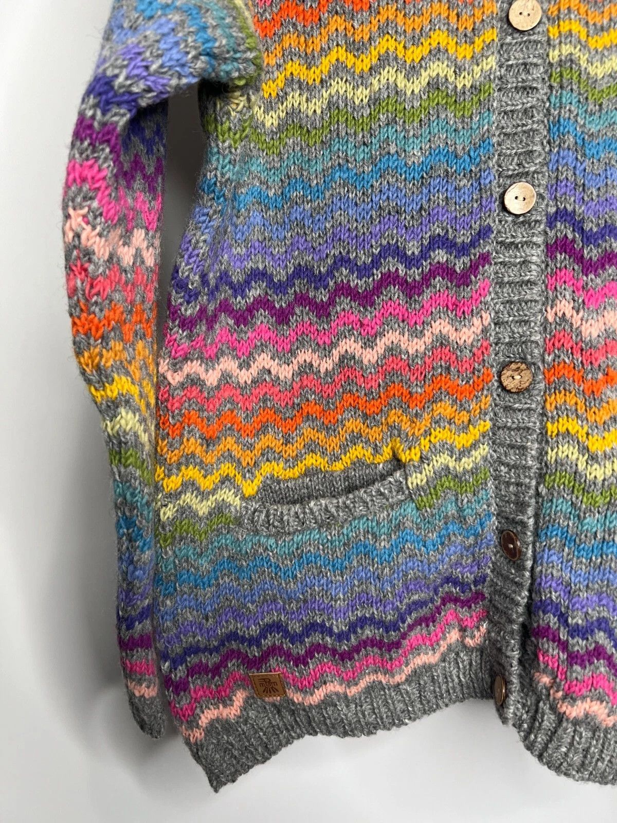 Other Pachamama London Striped Wool Hand-knit Button Cardigan Size M / US 6-8 / IT 42-44 - 4 Thumbnail